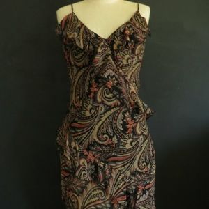 Bebe Vintage Paisley Asymmetrical dress